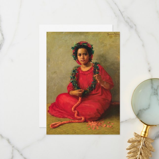The Lei Maker by Theodore Wores Thank You Card (Front/Back In Situ)