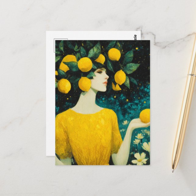 The Lemon Goddess Postcard (Front/Back In Situ)