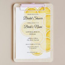 The Lemon Spritz Yellow Bridal Shower Invitation