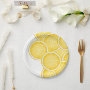 The Lemon Spritz Yellow Party Paper Plate