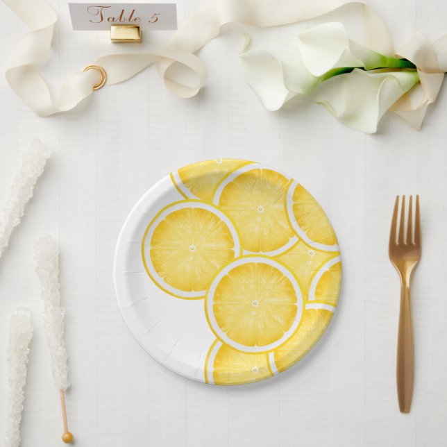The Lemon Spritz Yellow Party Paper Plate (Wedding)