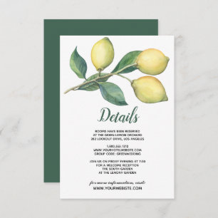The Lemon tree Branch   Wedding Guest Details Invitation