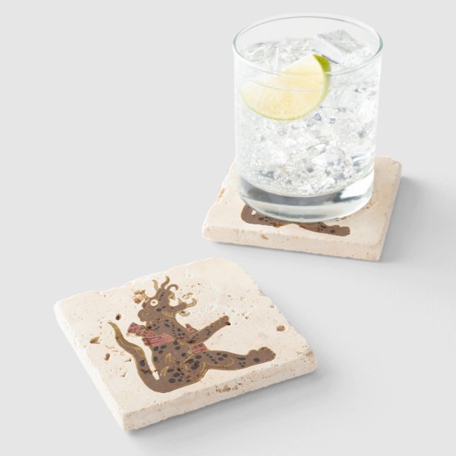 The Leopard Men Stone Coaster (Side)