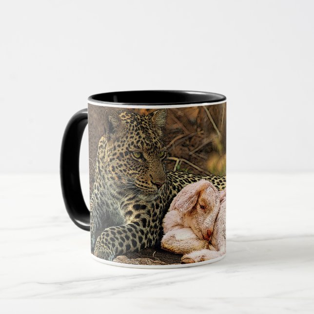 "The leopard shall die down with the kid"Isaiah 11 Mug (Front Left)