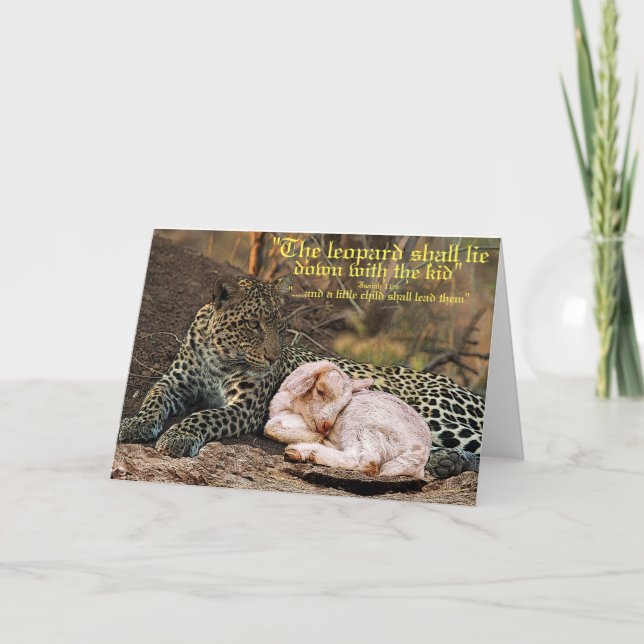 The leopard shall lie down with the lamb-Isaiah 11 Card (Front)