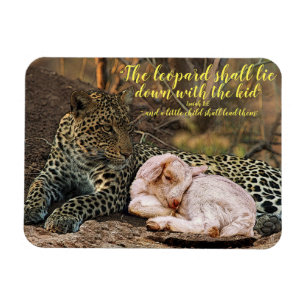 The leopard shall lie down with the lamb-Isaiah 11 Magnet