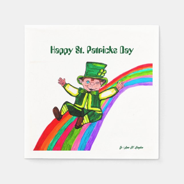 THE LEPRECHAUN'S RAINBOW  NAPKIN (Front)