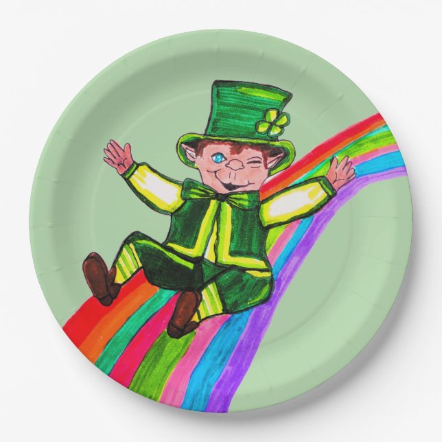 THE LEPRECHAUN'S RAINBOW  PAPER PLATE (Front)