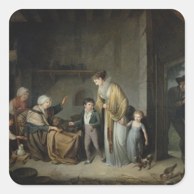 The Lesson in Charity Square Sticker (Front)