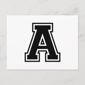 The Letter A, Collegiate Alphabet Postcard