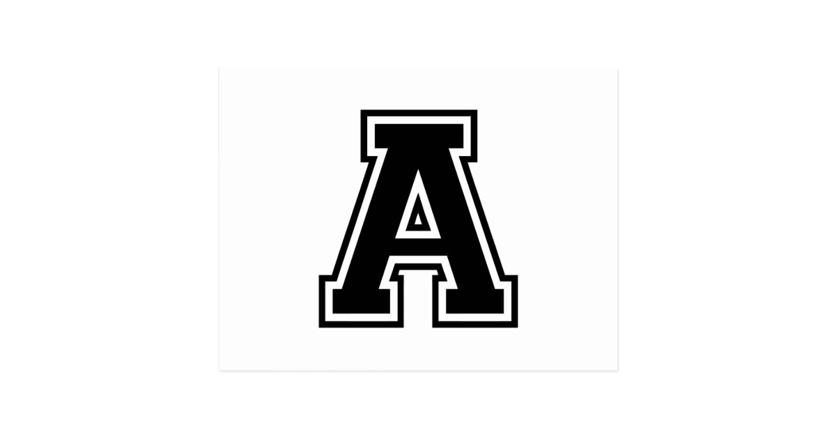 The Letter A, Collegiate Alphabet Postcard | Zazzle.com.au