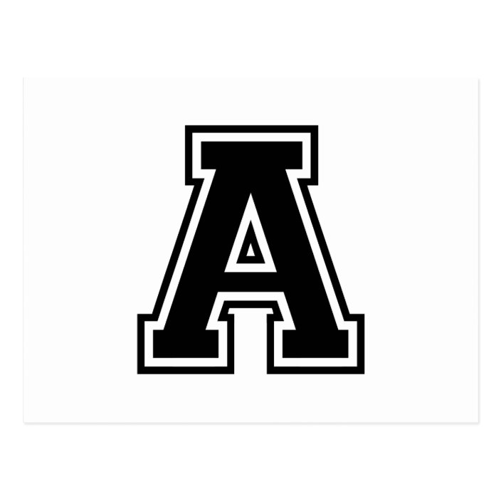 The Letter A, Collegiate Alphabet Postcard | Zazzle.com.au