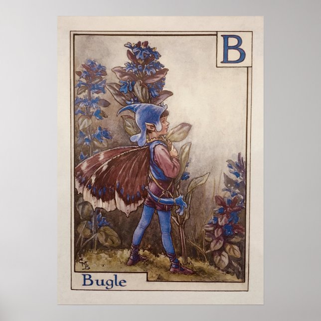 The Letter B - Bugle - by Cicely Mary Barker Poster (Front)