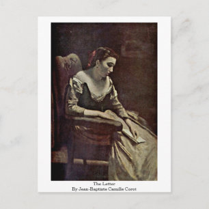 The Letter By Jean-Baptiste Camille Corot Postcard