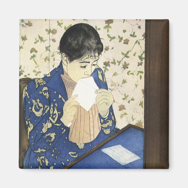 The Letter by Mary Cassatt, Vintage Impressionism Magnet (Front)