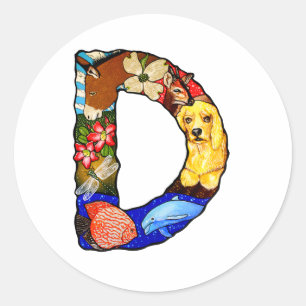 The Letter D Classic Round Sticker