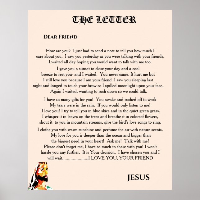 THE LETTER FROM JESUS  POSTER (Front)