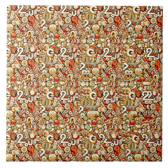 The LETTER G STEREOGRAM 4.25x4.25, 6x6 inches  Ceramic Tile (Front)