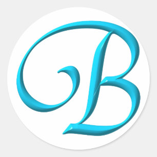 The Letter Initial Monogram B Classic Round Sticker