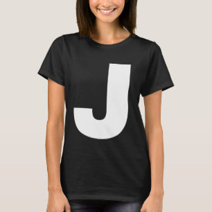 The Letter J Capital Plain White Bold Text T-Shirt