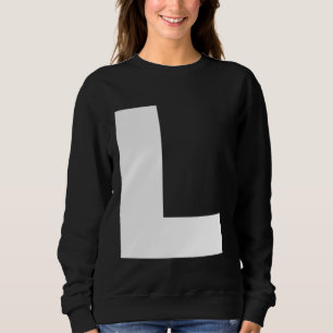The Letter L Capital Plain White Bold Text Sweatshirt