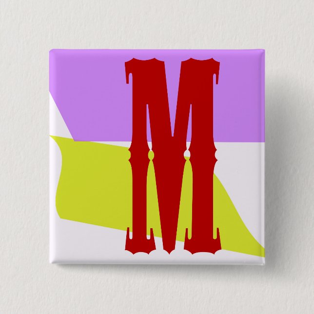 The Letter M Square Button (Front)