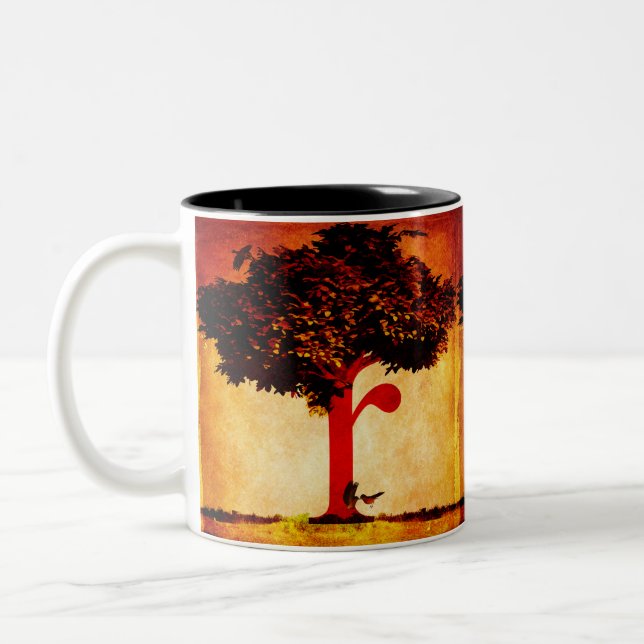The letter R Two-Tone Coffee Mug (Left)