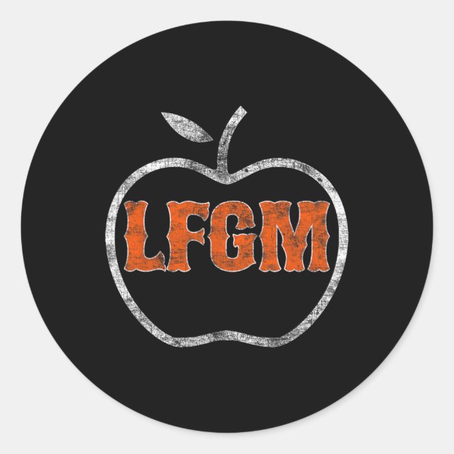 The Lfgm T - Baseball  Classic Round Sticker (Front)