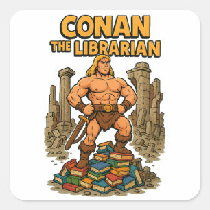 The Liberian – Barbarian of Books Square Sticker