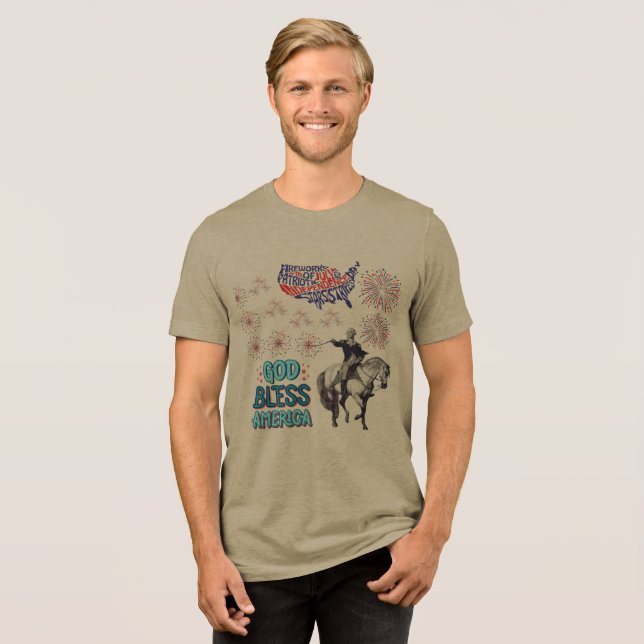The Liberty Lights Show olive Tri-Blend Shirt (Front Full)
