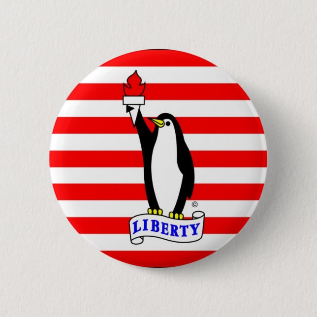 The Liberty Penguin Flag Button (Front)