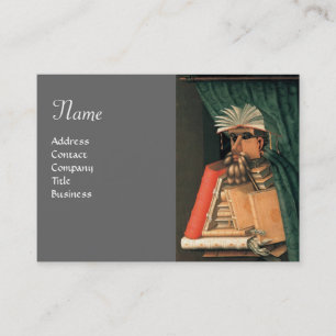 THE LIBRARIAN MONOGRAM,grey Business Card