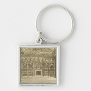 The Library, engraved by Godfrey, from 'Descriptio Key Ring