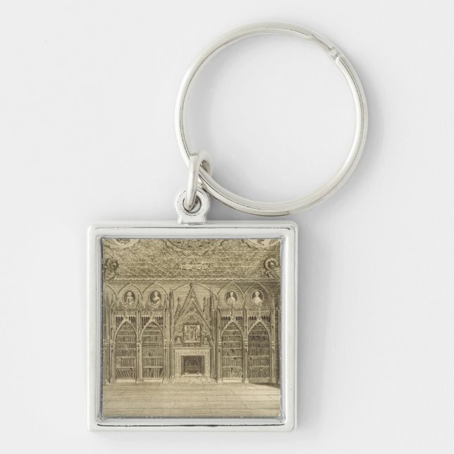 The Library, engraved by Godfrey, from 'Descriptio Key Ring (Front)