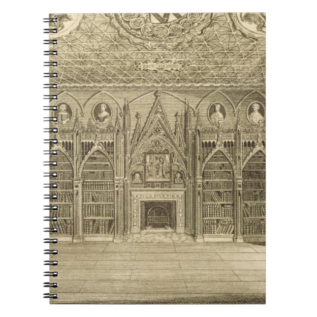 The Library, engraved by Godfrey, from 'Descriptio Notebook (Front)