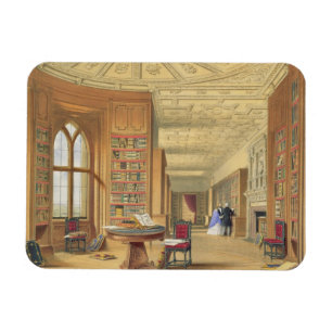 The Library, Windsor Castle, 1838 (colour litho) Magnet