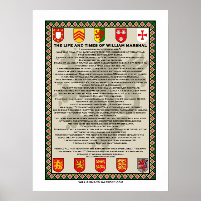 The Life and Times of William Marshal Poster (Front)