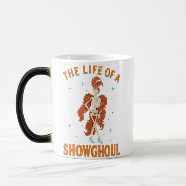 The Life of A Showghoul Halloween Skeleton Girl Magic Mug (Left)