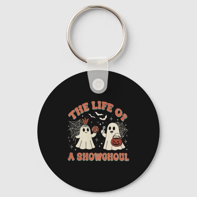 The Life Of A Showghoul Retro Halloween Show Ghost Key Ring (Front)
