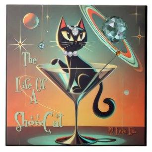 The Life Of A Showgirl Cat Ceramic Tile