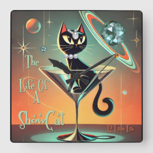 The Life Of A Showgirl Cat Square Wall Clock