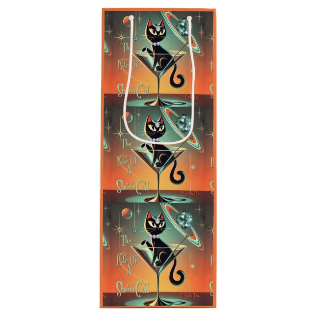 The Life Of A Showgirl Cat Wine Gift Bag (Front)