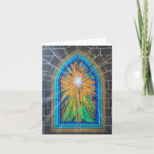 The Light 3 Church Stained Glass Window Card