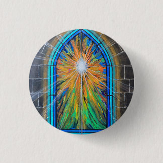 The Light 3 Church Stained Glass Window Cm Round Badge