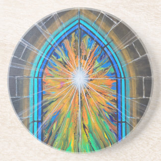 The Light 3 Church Stained Glass Window Coaster
