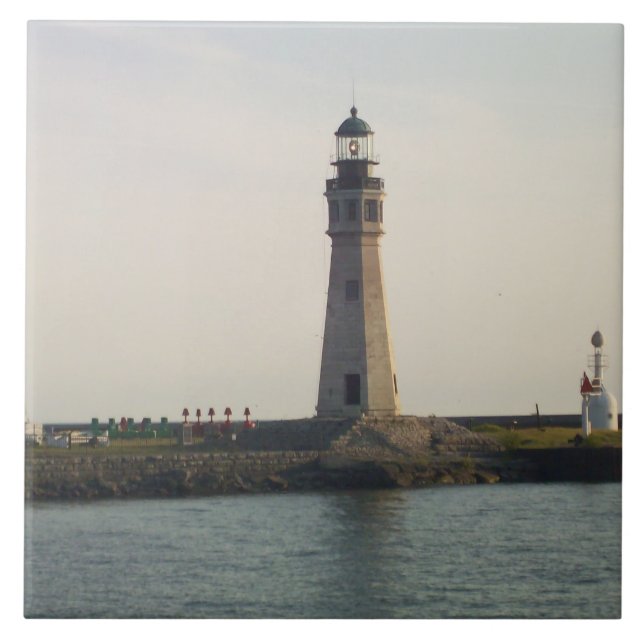 The Light House at Erie Basin Marina Ceramic Tile (Front)