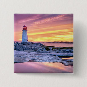 The Light Keeper   Peggy'S Cove 15 Cm Square Badge