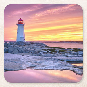 The Light Keeper Square Paper Coaster