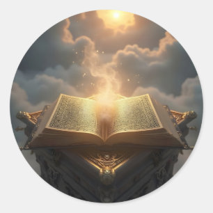 The Light Of Knowledge – Library Art Classic Round Sticker