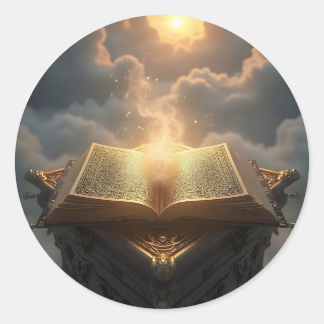 The Light Of Knowledge – Library Art Classic Round Sticker (Front)